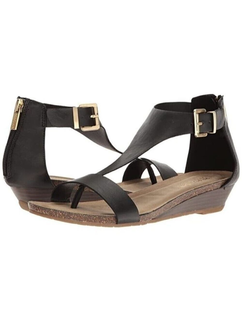 Reaction Kenneth Cole "Great Gal" Ankle Strap Women New Sandal Low Wedge